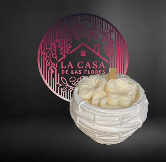 Flower basket Candle by La Casa de Las Flores