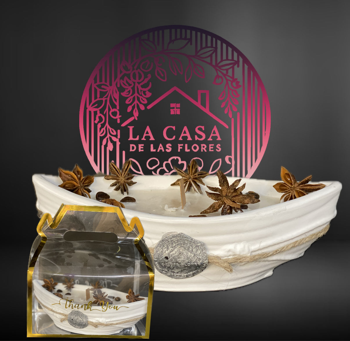 Handmade Boat Candle by La Casa de Las Flores